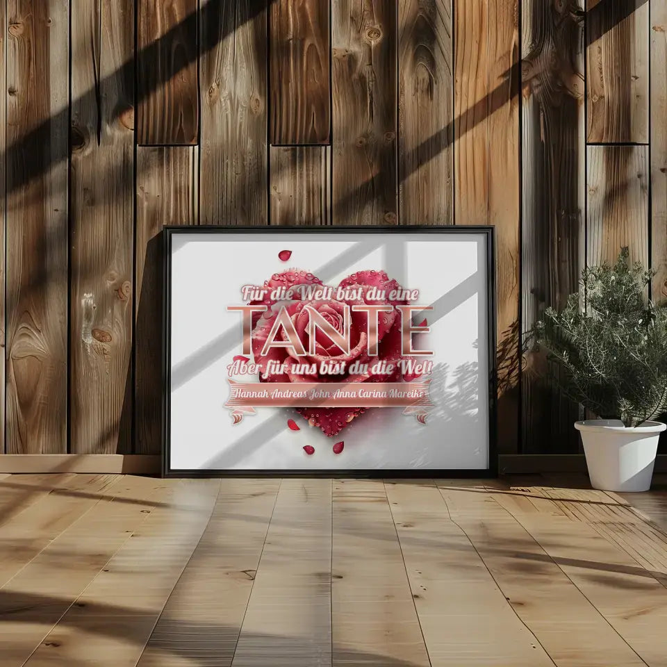 Rosenherz Poster für Tante Unsere Welt