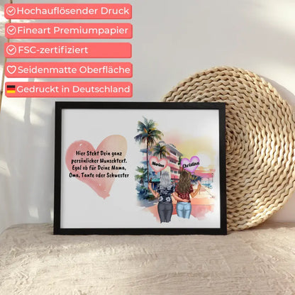 Wunschtext Poster Tante mit personalisierten Figuren