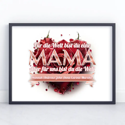 Rosenherz Poster für Mama Unsere Welt