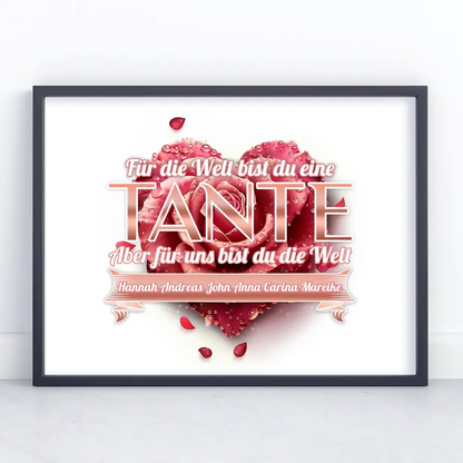 Rosenherz Poster für Tante Unsere Welt