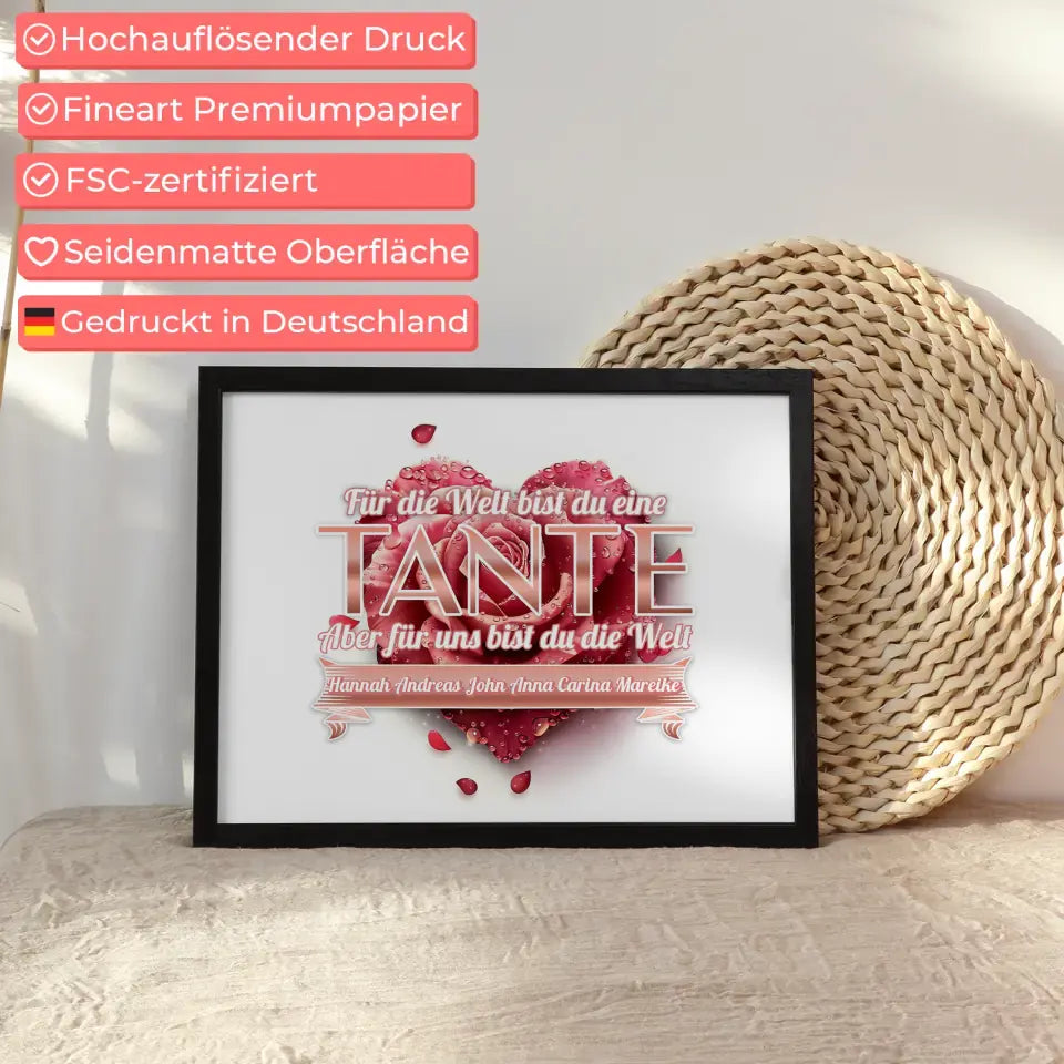 Rosenherz Poster für Tante Unsere Welt