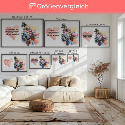 Wunschtext Poster Tante mit personalisierten Figuren