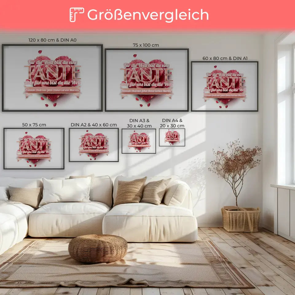 Rosenherz Poster für Tante Unsere Welt