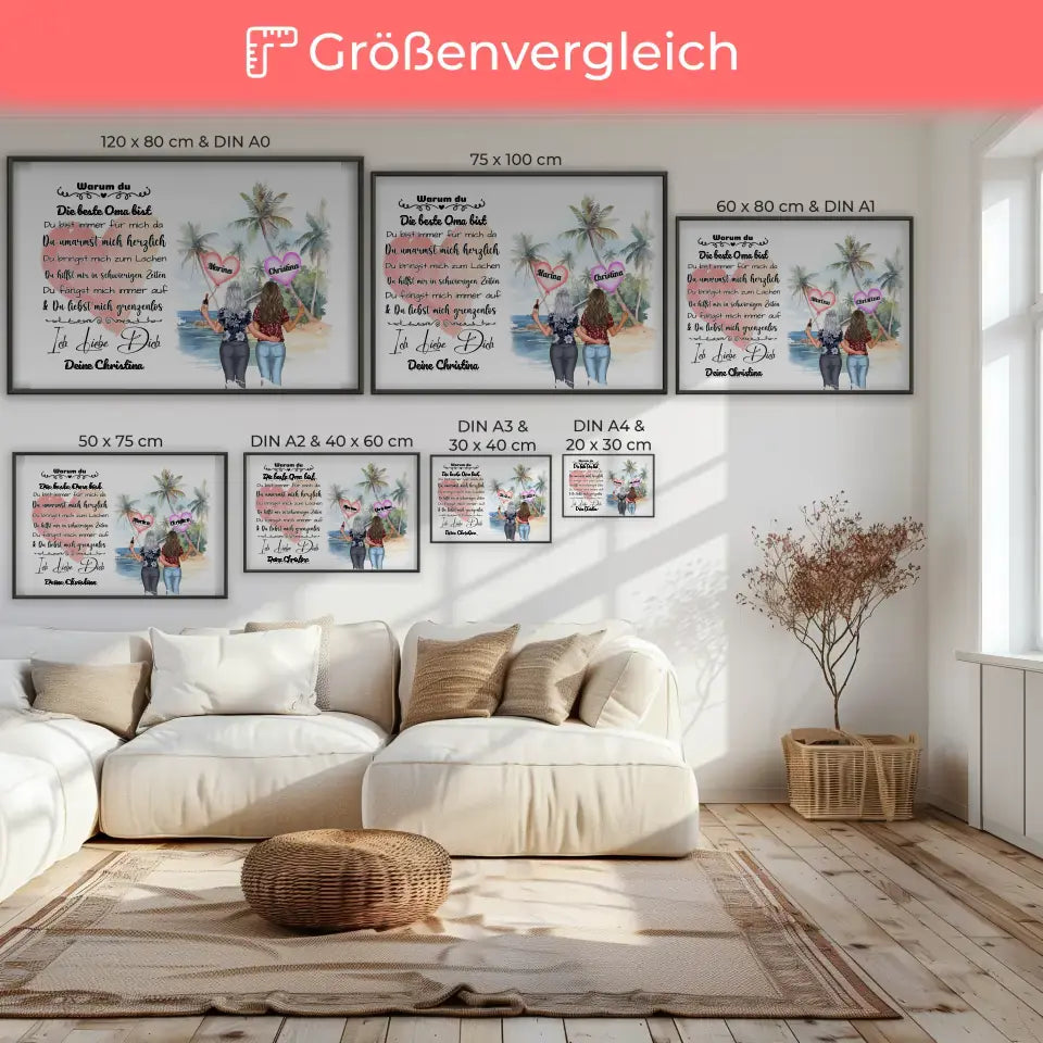 Personalisiertes Poster Oma Ich liebe Dich Personalisiert