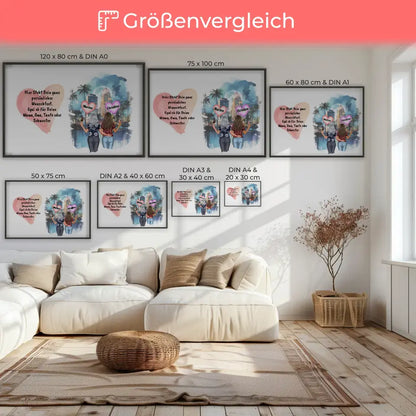 Poster mit Wunschtext Oma Ich liebe Dich mit anpassbaren Figuren