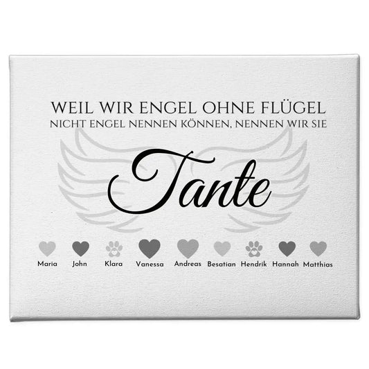 Personalisierte Leinwand Engel ohne Flügel Tante 1