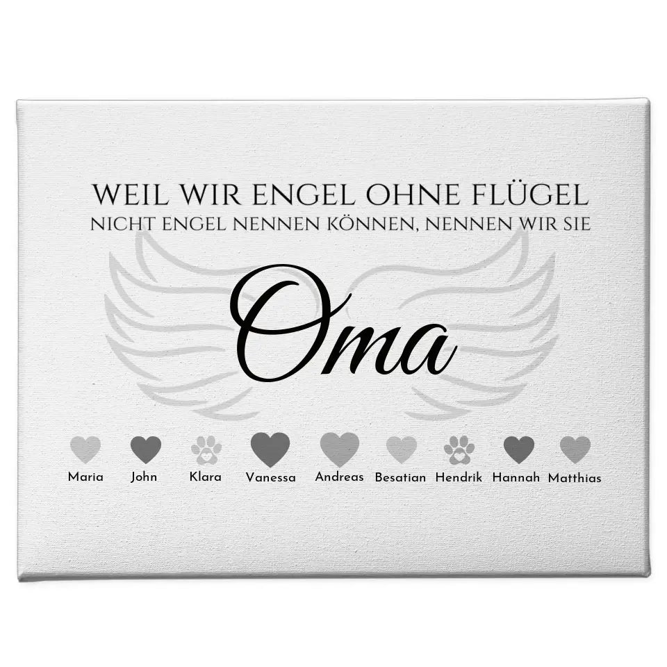 Individuelle Leinwand Engel ohne Flügel Oma Personalisiert