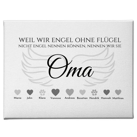 Individuelle Leinwand Engel ohne Flügel Oma Personalisiert