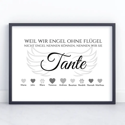 Personalisiertes Poster Engel ohne Flügel Tante