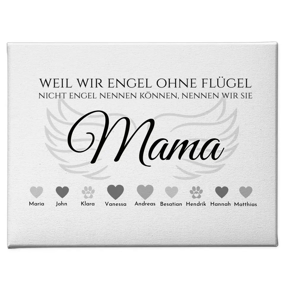 Personalisierte Leinwand Engel ohne Flügel Mama