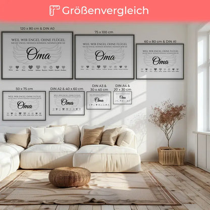 Individuelles Poster Engel ohne Flügel Oma Personalisiert