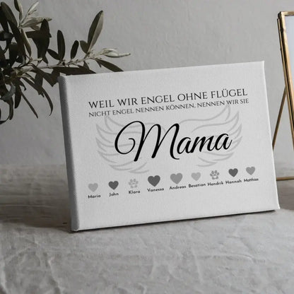 Personalisierte Leinwand Engel ohne Flügel Mama