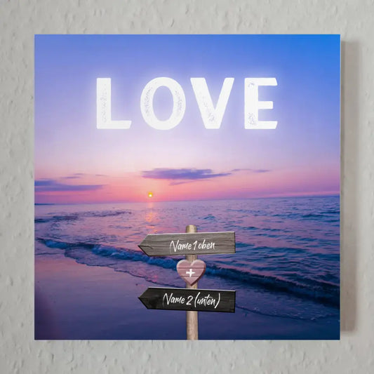 Fotoboard Wegweiser Strand Fotokachel Mit Namen & Spruch oder Wunschtext