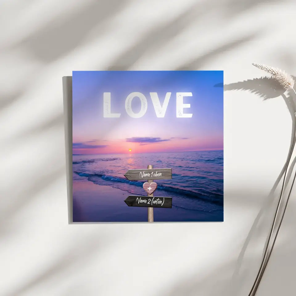 Fotoboard Wegweiser Strand Fotokachel Mit Namen & Spruch oder Wunschtext