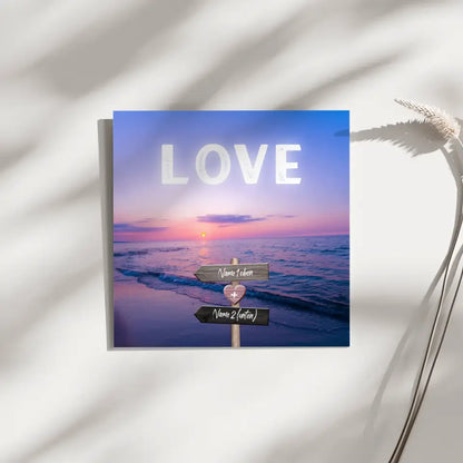 Fotoboard Wegweiser Strand Fotokachel Mit Namen & Spruch oder Wunschtext