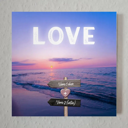 Fotoboard Wegweiser Strand Fotokachel Mit Namen & Spruch oder Wunschtext