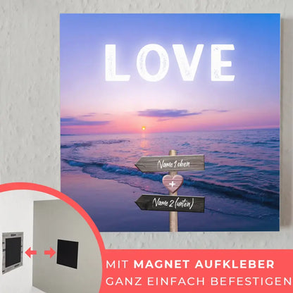 Fotoboard Wegweiser Strand Fotokachel Mit Namen & Spruch oder Wunschtext