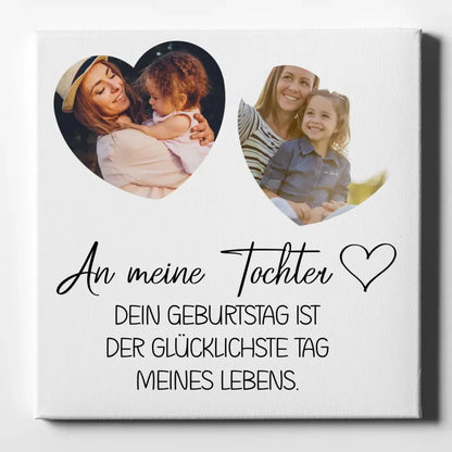 Personalisierte Leinwand Mama für Muttertag mit 2 Fotos und Wunschtext