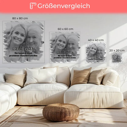 Personalisierte Leinwand Oma für Muttertag 1 Foto & Wunschtext