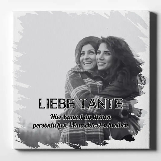 Personalisierbare Foto Leinwand Tante 1 Foto & Wunschtext