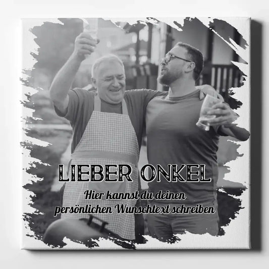 Personalisierbare Foto Leinwand Onkel 1 Foto & Wunschtext