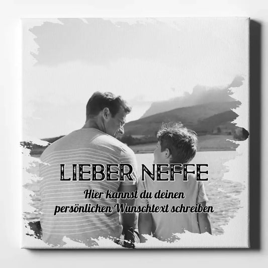 Neffe Leinwand Personalisiert 1 Foto & Wunschtext