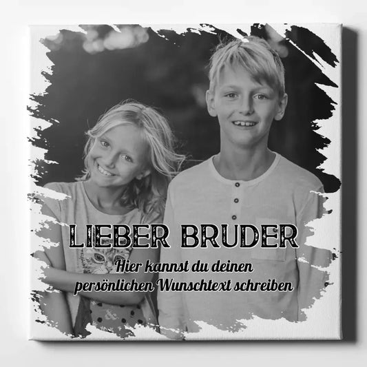 Bruder Fotocollage Personalisierte Leinwand 1 Foto & Wunschtext