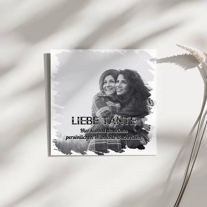 Personalisierbare Foto Leinwand Tante 1 Foto & Wunschtext
