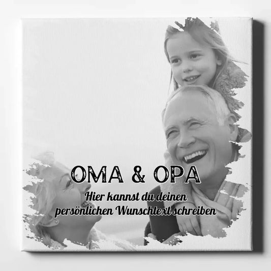 Oma Fotocollage Personalisierte Leinwand für Muttertag 1 Foto & Wunschtext