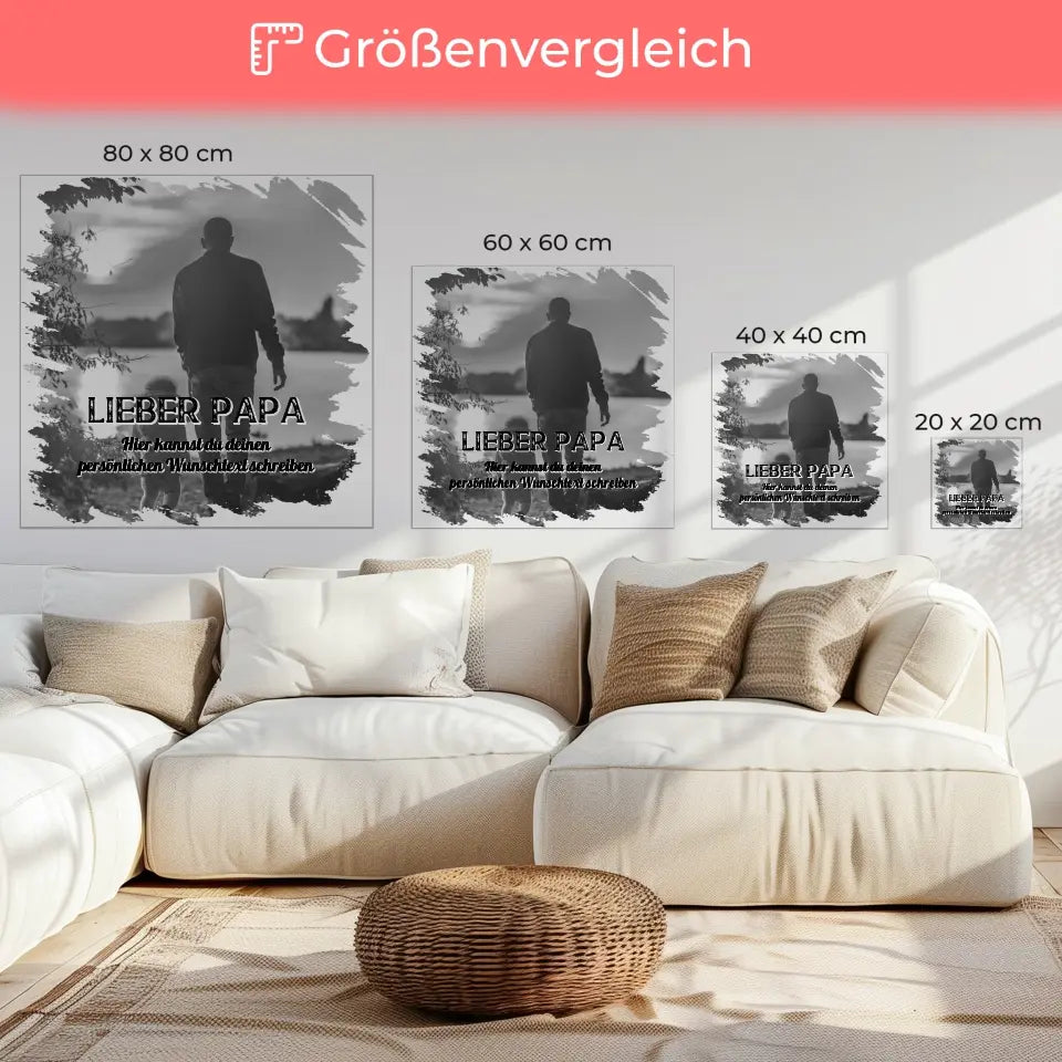 Foto Leinwand Papa zum Vatertag 1 Foto & Wunschtext