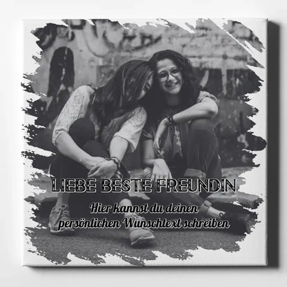 Beste Freundin Fotocollage Personalisierte Leinwand Besties mit Wunschtext