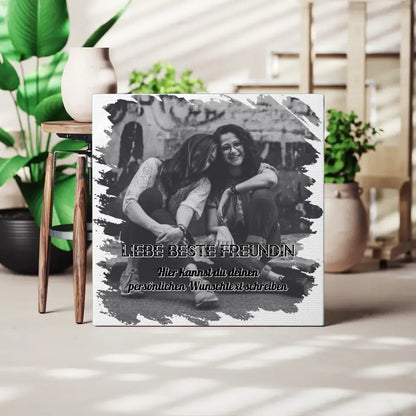 Beste Freundin Fotocollage Personalisierte Leinwand Besties mit Wunschtext