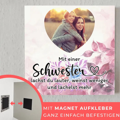 Magnet Fotoboard Schwester Zum Geburtstag für Herz Foto