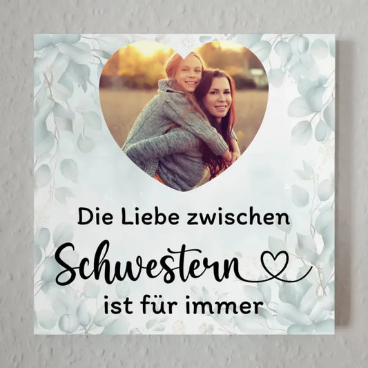 Fotoboard für Schwester Zum Geburtstag mit Foto in Herzform