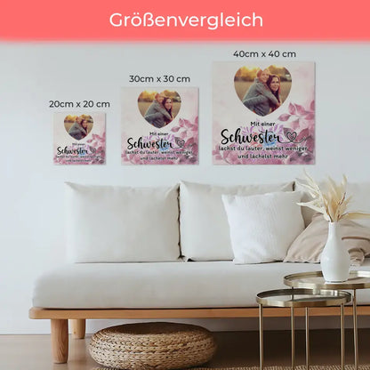 Magnet Fotoboard Schwester Zum Geburtstag für Herz Foto