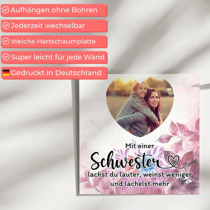 Magnet Fotoboard Schwester Zum Geburtstag für Herz Foto