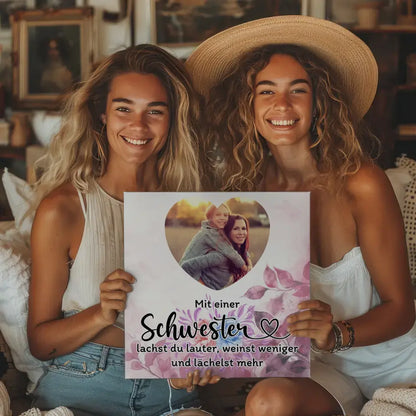 Magnet Fotoboard Schwester Zum Geburtstag für Herz Foto