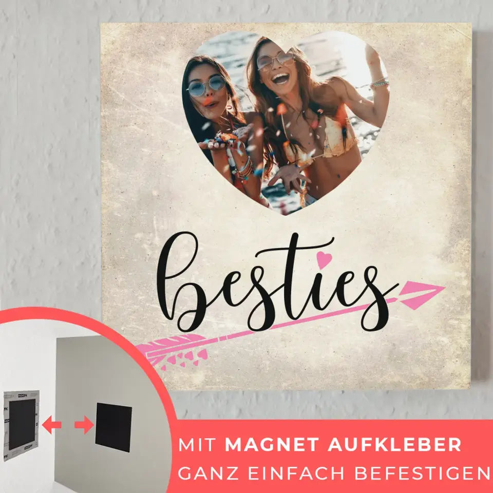 Magnetisches Wandbild Beste Freundin Zum Geburtstag für Herz Foto