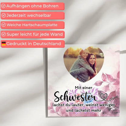 Magnet Fotoboard Schwester Zum Geburtstag für Herz Foto