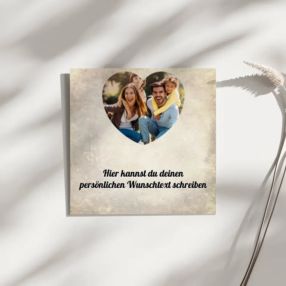 Personalisiertes Fotoboard Familie Mit Foto und Wunschtext