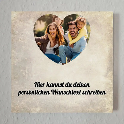 Personalisiertes Fotoboard Familie Mit Foto und Wunschtext