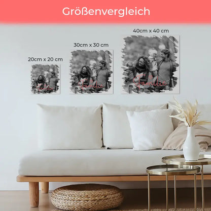 Magnetisches Wandbild Familie Mit Foto und Wunschtext