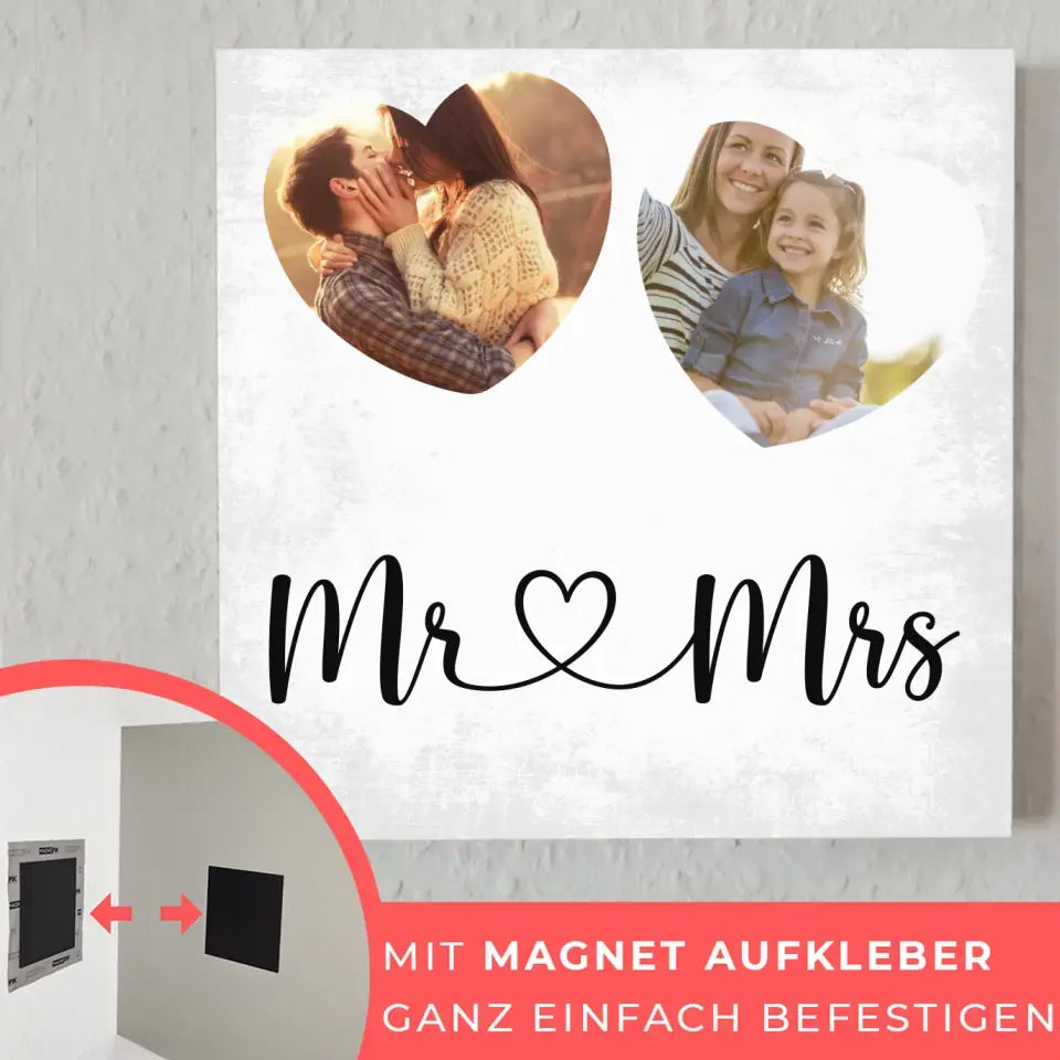 Magnetisches Wandbild Paare für Valentinstag mit 2 Fotos