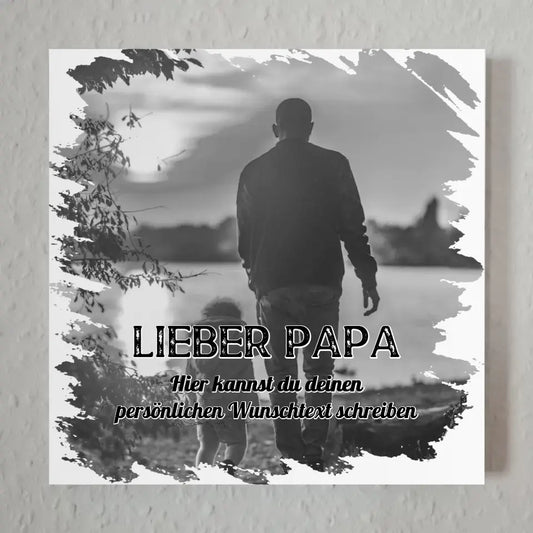 Fotoboard magnetisch Papa zum Vatertag 1 Foto & Wunschtext