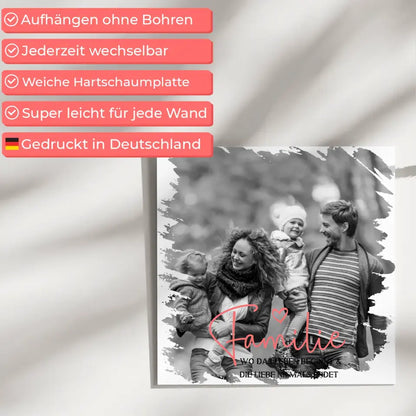 Magnetisches Wandbild Familie Mit Foto und Wunschtext