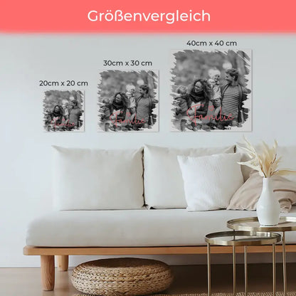 Magnetisches Wandbild Familie Mit Foto und Wunschtext