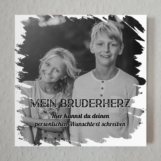 Magnetisches Fotoboard Bruder 1 Foto & Wunschtext