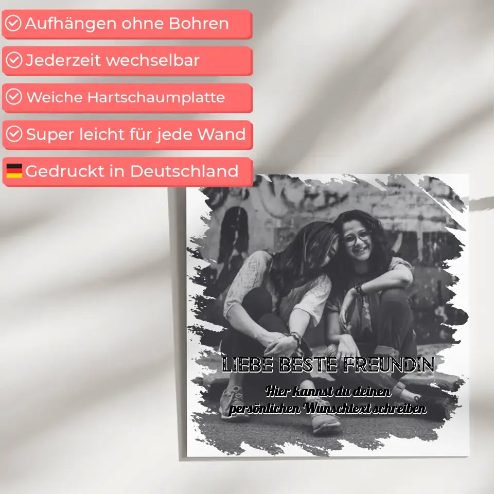 Magnetisches Wandbild für Beste Freundin Zum Geburtstag mit Wunschtext