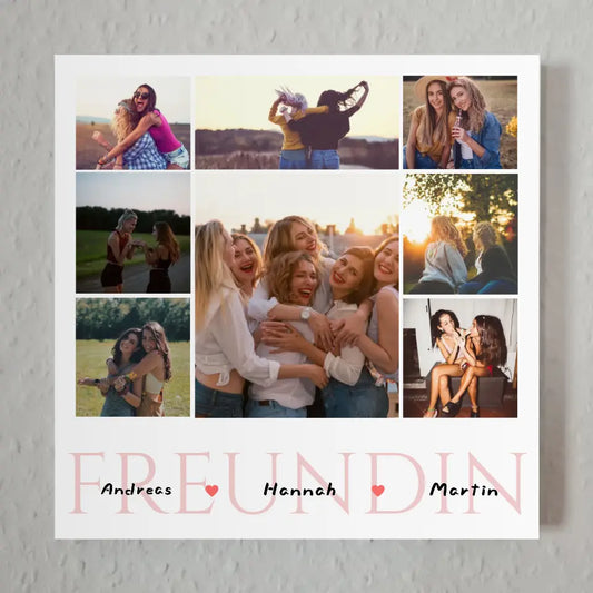 Magnet Fotoboard für Beste Freundin Zum Geburtstag 8 Fotos & Namen