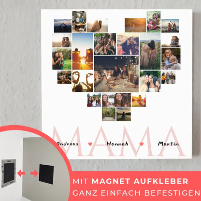 Fotocollage Herz Fotoboard Mama für Muttertag mit Namen